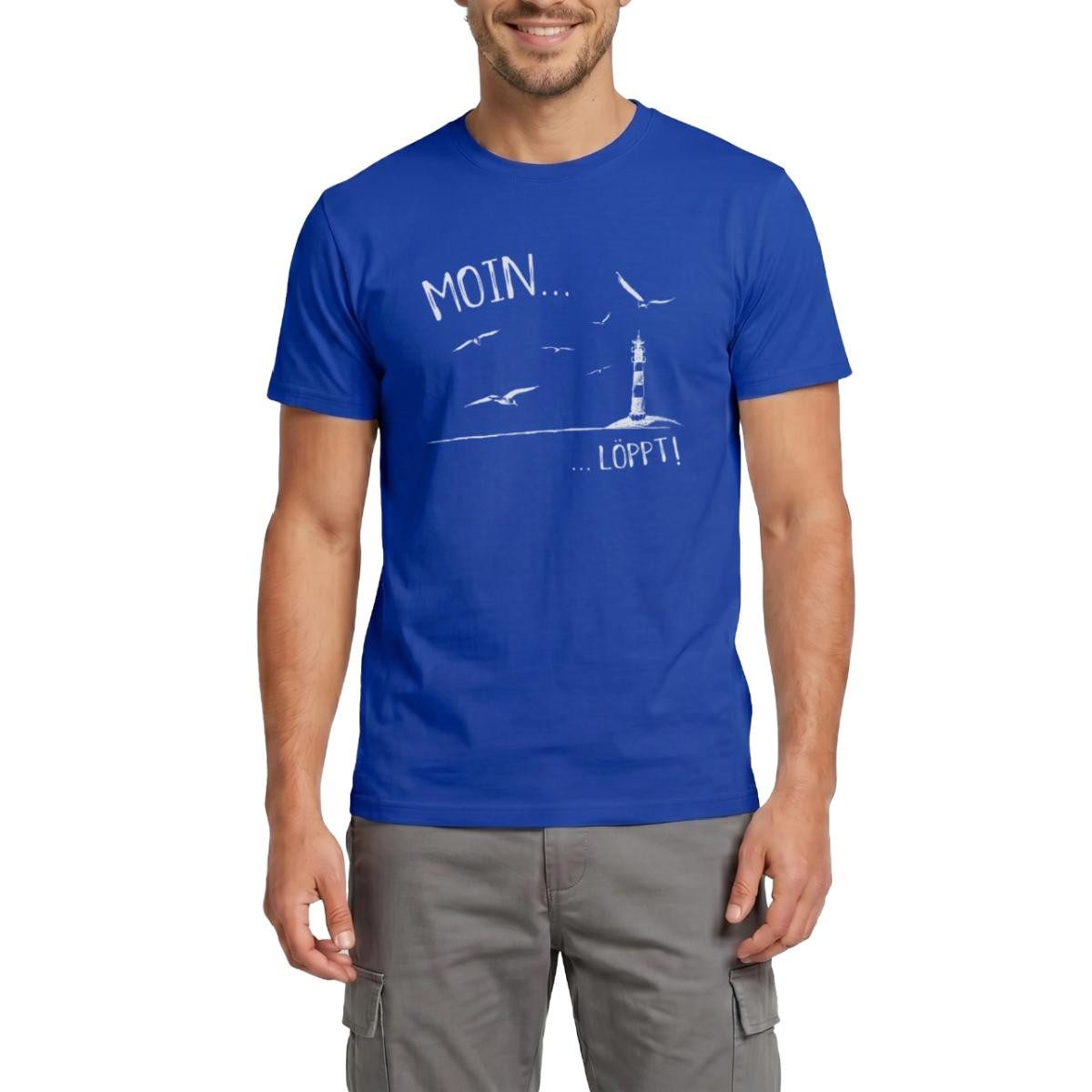 Spreadshirt T-Shirt Moin…Löppt Leuchtturm Küste Norddeutsch Männer T-Shirt (1-tlg)