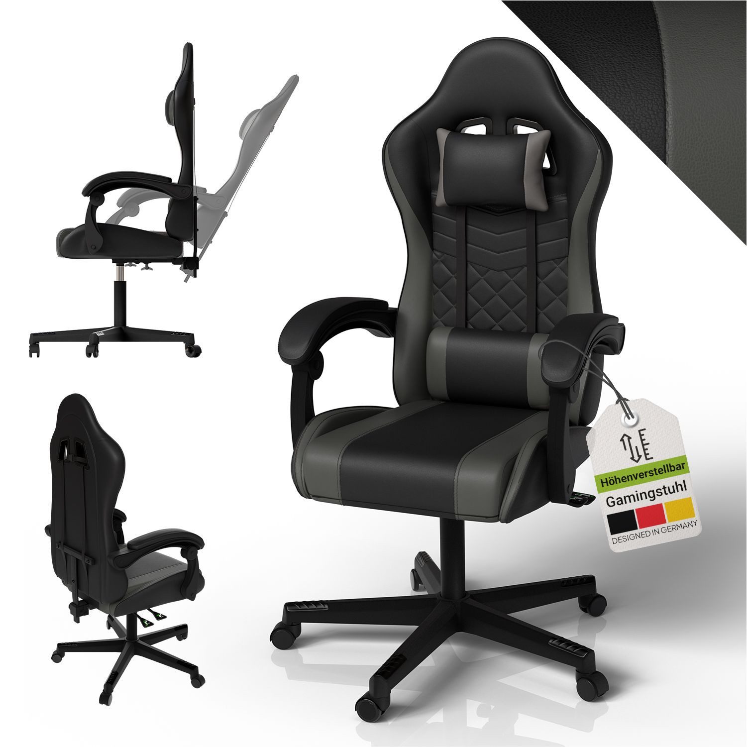 Juskys Gaming-Stuhl HyperSeat, Verstellbare Rückenlehne, robuste Konstrukti günstig online kaufen