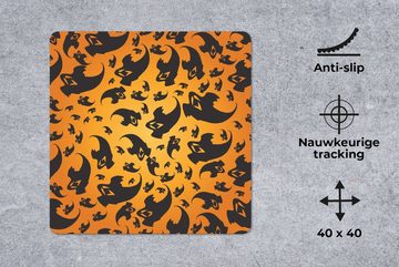 MuchoWow Gaming Mauspad Halloween - Orange - Muster (1-St), Mousepad mit Rutschfester Unterseite, Gaming, 40x40 cm, XXL, Großes