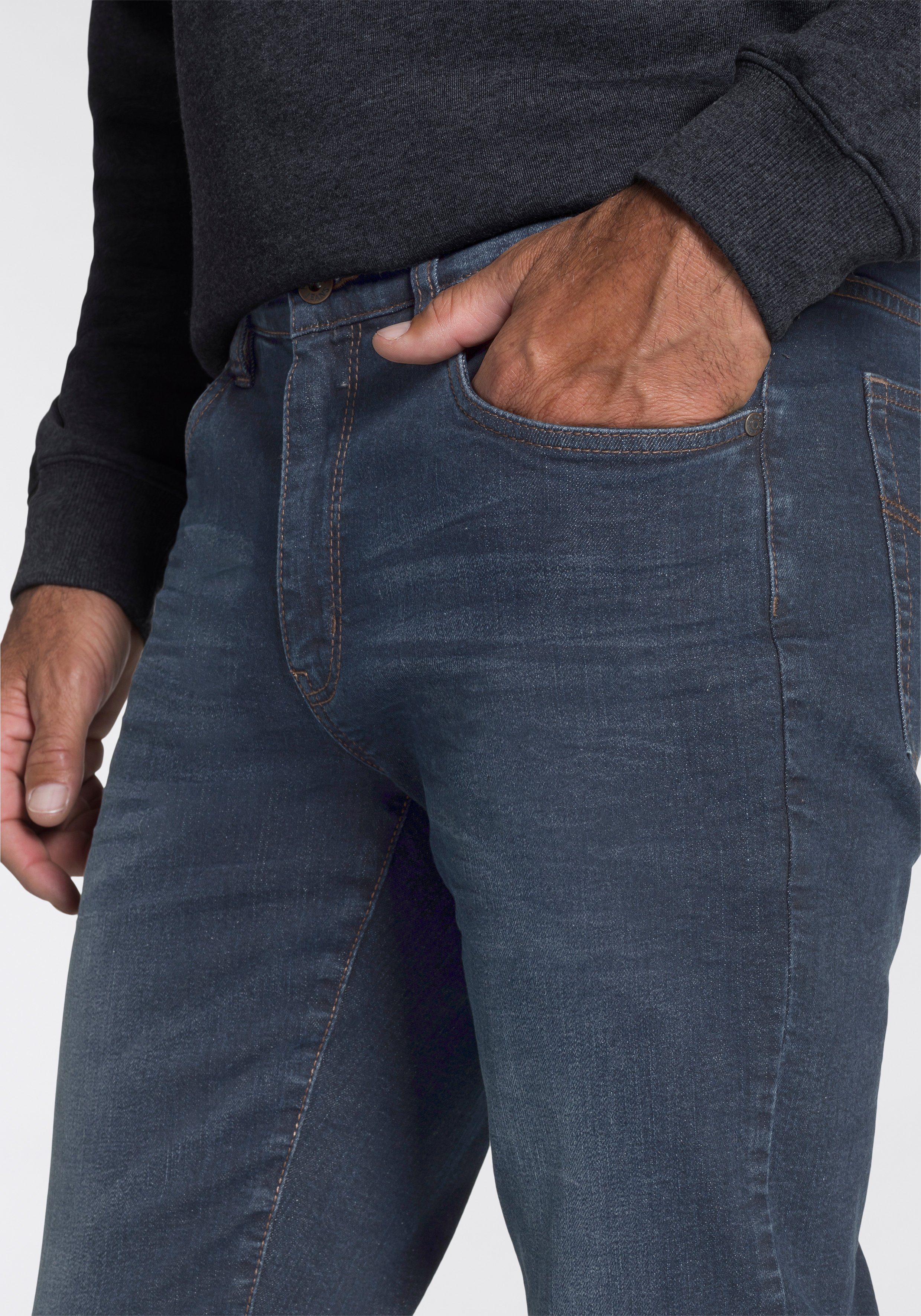 Arizona Stretch-Jeans Willis (Packung, 2-tlg) straight-fit, lange Beine, mit Nieten, niedrige Leibhöhe