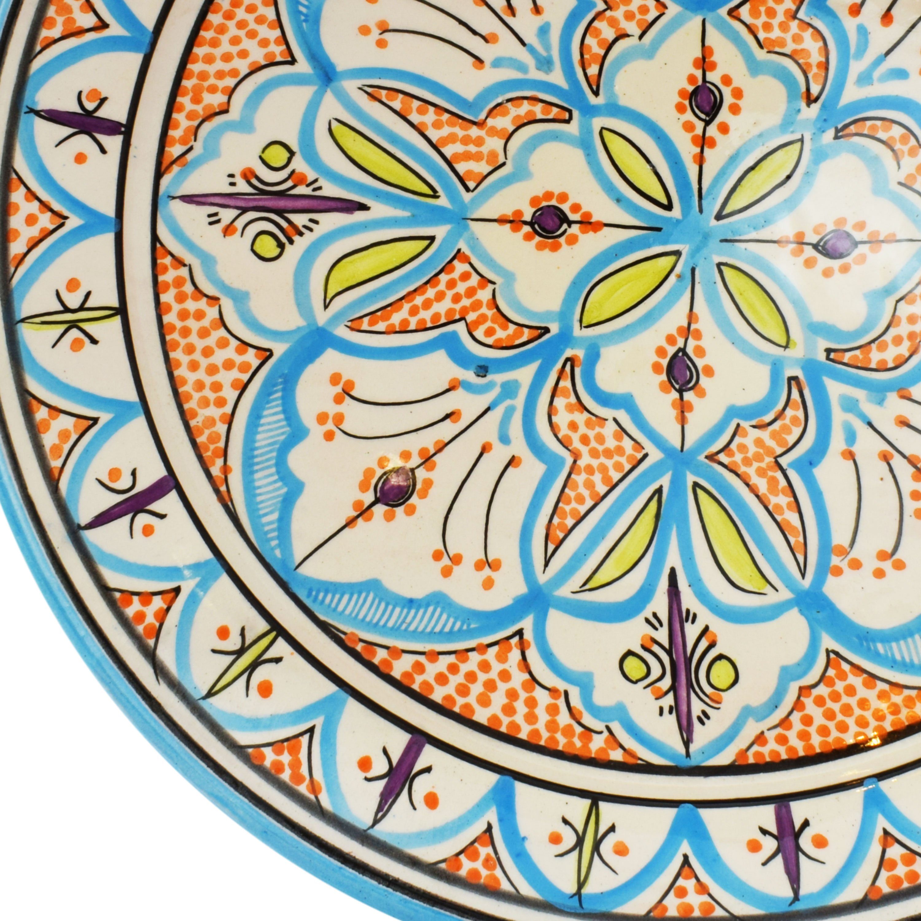 Marrakesch Orient & Mediterran Interior Dekoteller Teller Adna im Orient-Stil, aus Keramik gefertigt, mehrfarbig 35 cm – Bild 4 von 5