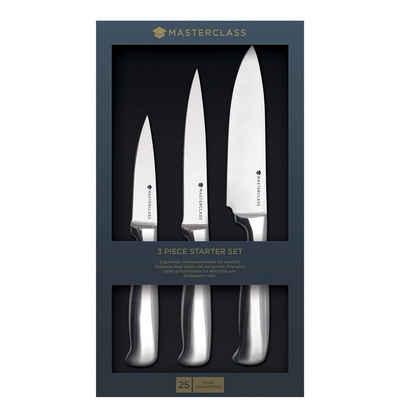 MasterClass Messer-Set Küchenmesser Kochmesser Set 3-tlg. Edelstahl MasterClass KCMCSSSET3