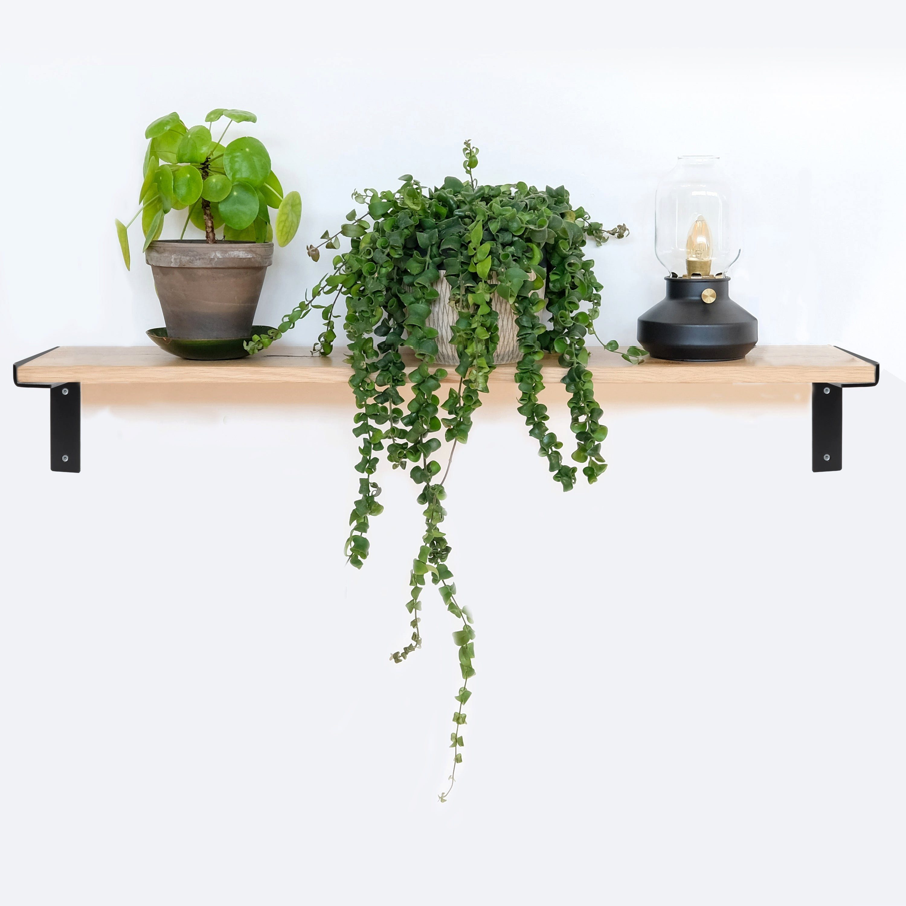 Natural Goods Berlin Wandregalhalter ZEHLENDORF, 2-tlg., Regalhalter, Wandmontage, Regalträger, Wandregal,245mm, Schwarz