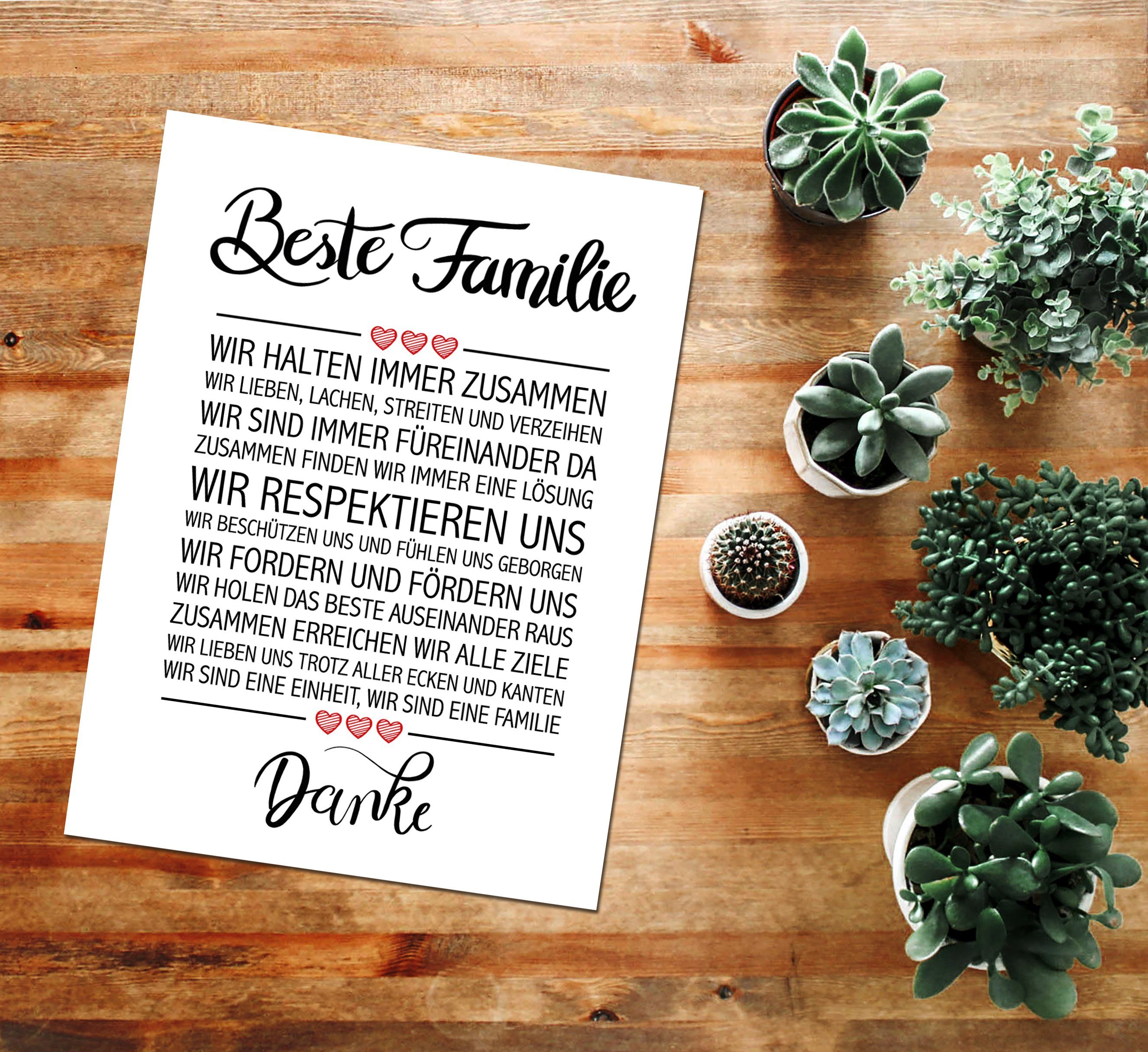 Close Up Poster Beste Familie Kunstdruck 30 x 40 cm