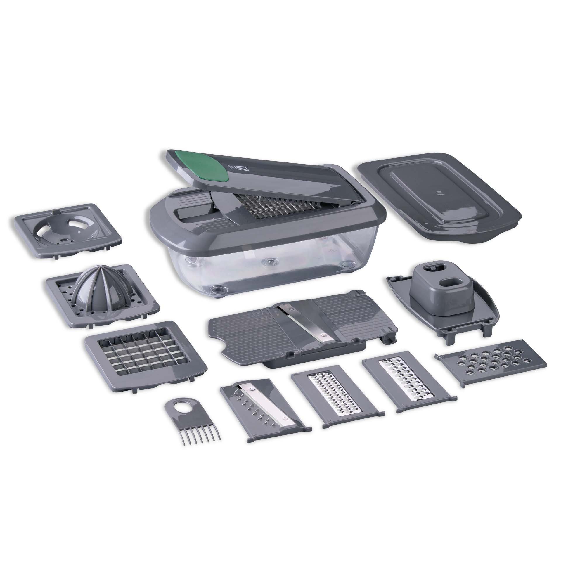 Chefkoch trifft Fackelmann Gemüseschneider Mehrzweck Gemüseschneider 16-Teilig –Multi-Tool für die Küche