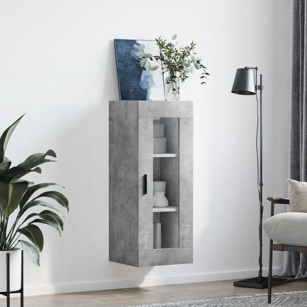 vidaXL Hängeschrank Wandschrank Betongrau 34,5x34x90 cm günstig online kaufen