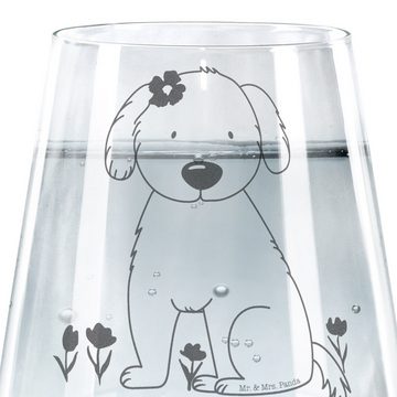 Mr. & Mrs. Panda Glas Hund Dame - Transparent - Geschenk, Trinkglas, Hundeglück, Hundebesit, Premium Glas, Exklusive Gravur