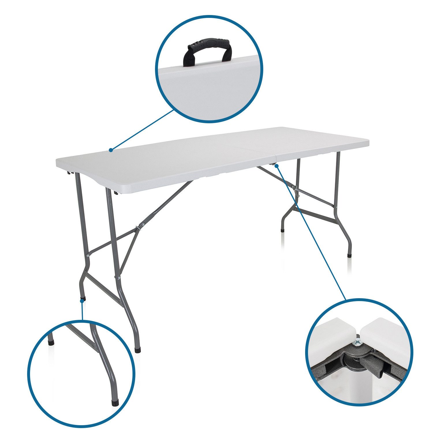 hjh OFFICE Klapptisch EASY UP MULTI II Tisch klappbar H/B/T: (1 St), Campingtisch klappbar, mit Griff
