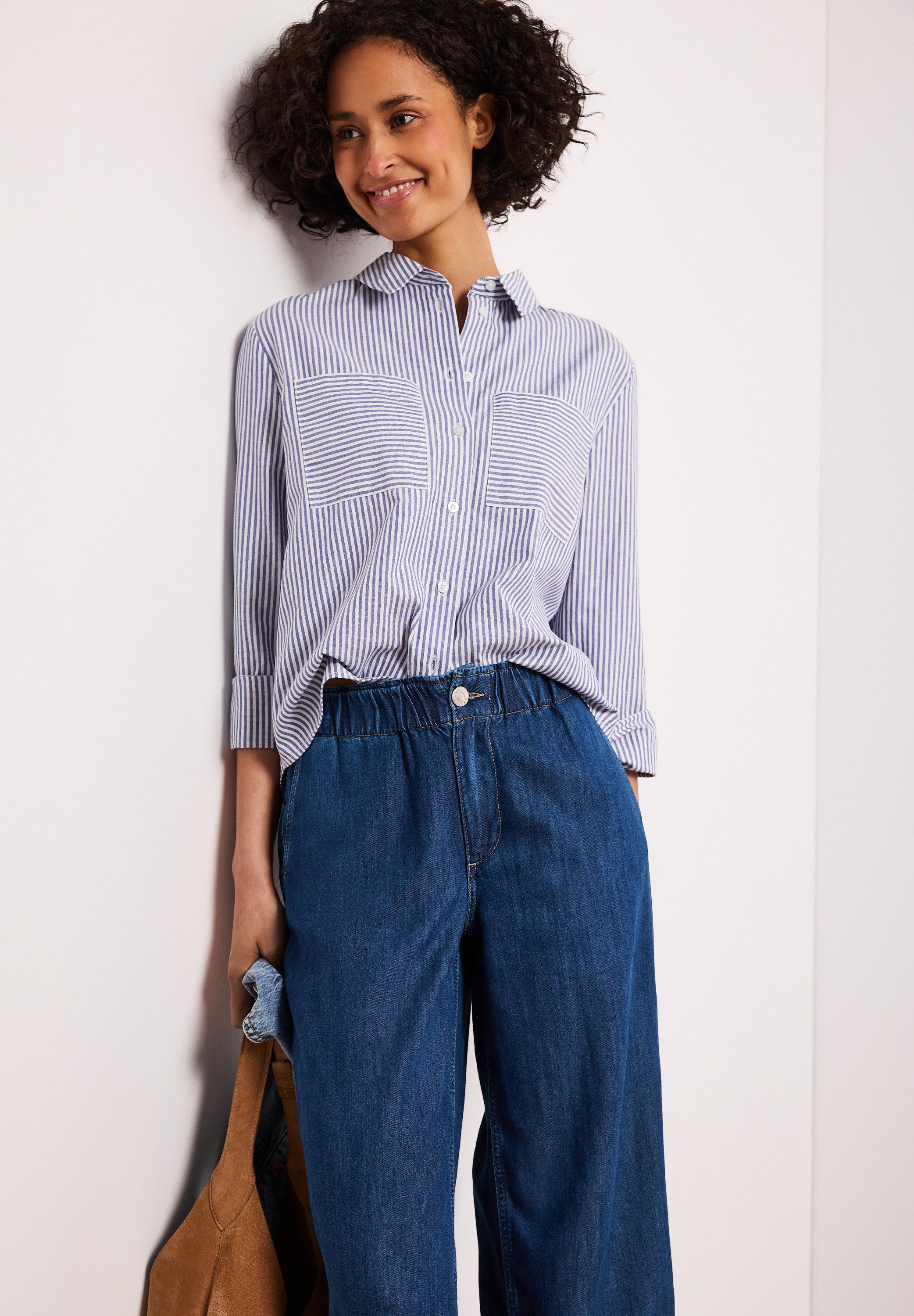 STREET ONE Weite Jeans Style Emee mit Paperbag-Bund