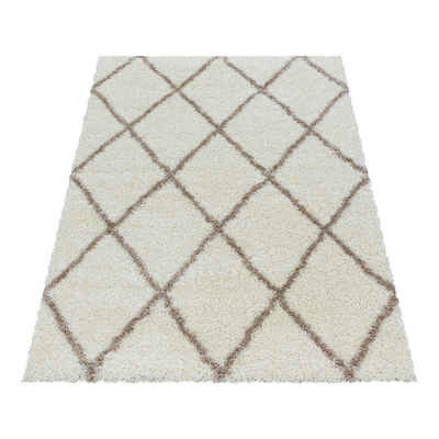 Hochflor-Teppich Langflorteppich kariert Hochflorteppich Shaggy Wohnzimmer, Angeycasa