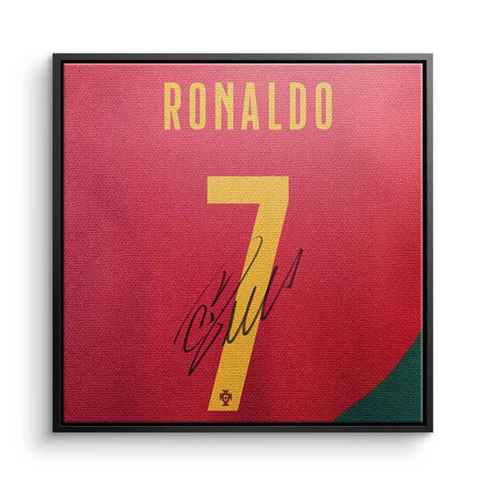 DOTCOMCANVAS® Leinwandbild Ronaldo - Quadrat Edition, Leinwandbild Cristiano Ronaldo Fußballspieler 7 Portugal Wandbild