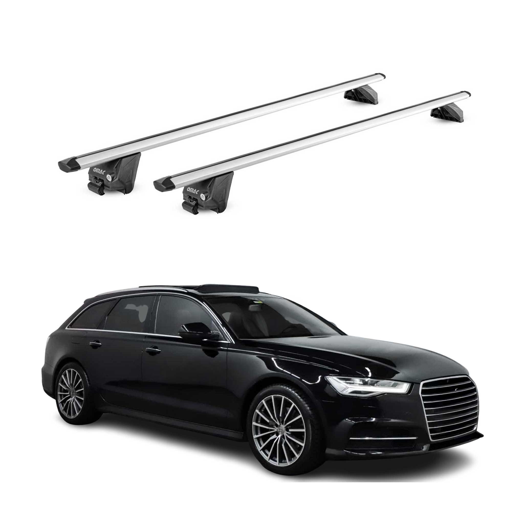 OMAC Dachträger für Audi A6 Avant C7 2011-2025 Silber 2x ABE (2-St), Wasserbeständig,Abnehmbar,Multifunktional,Leichtgewichtig