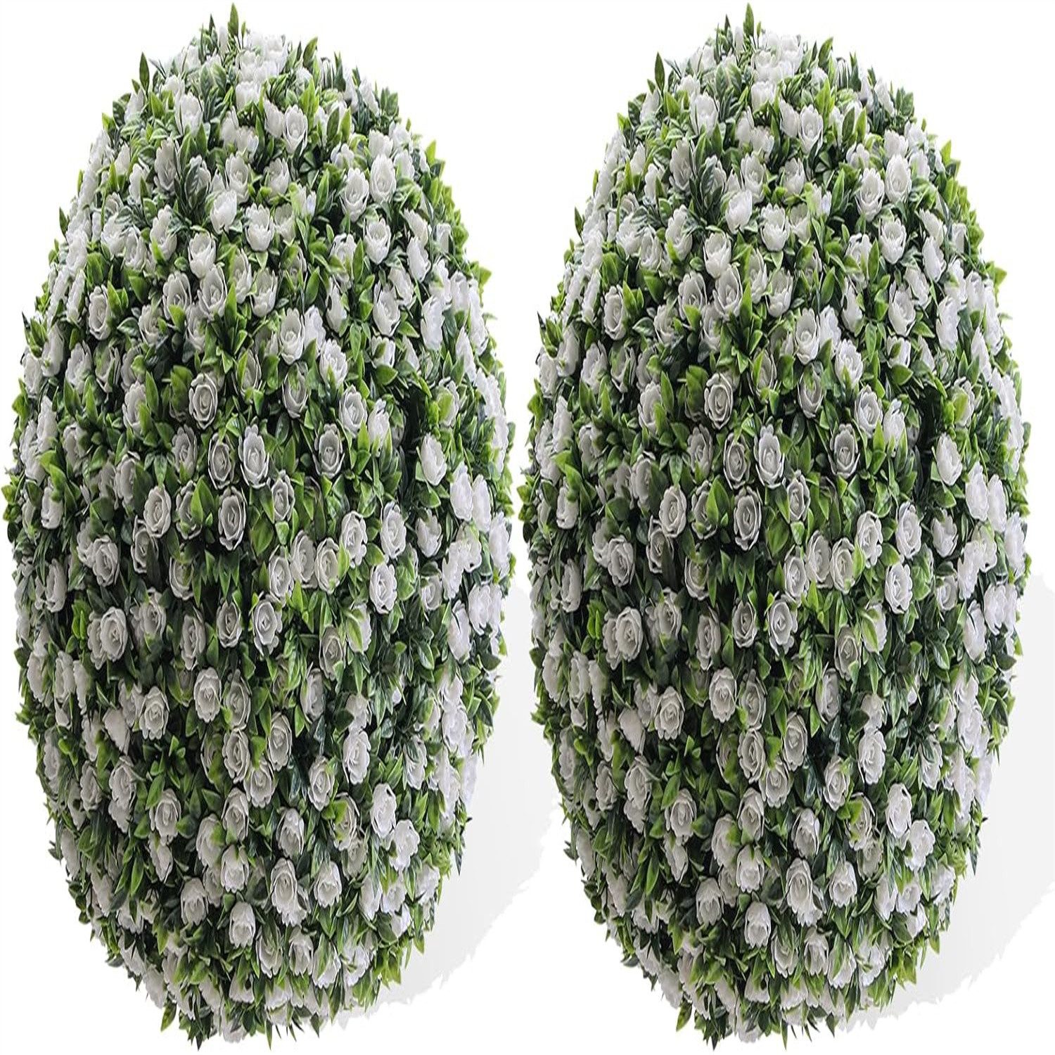 GarveeMore Kübelpflanzen Künstliche Topiary Kugeln 2PCS, Blumen Topiary Kugel Dekorative Kugeln