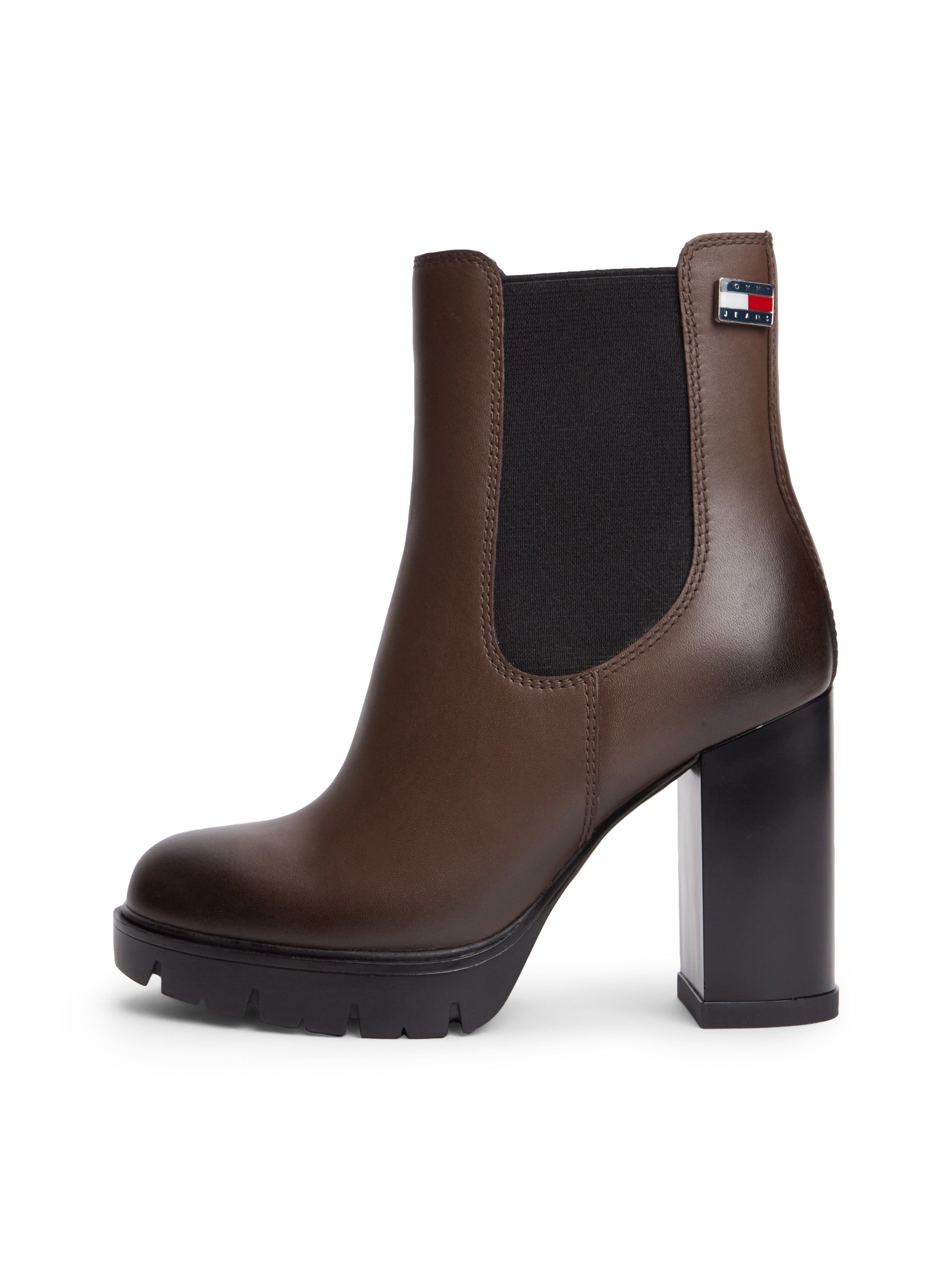 Tommy Jeans TJW CHELSEA HIGH HEEL BOOTS Chelseaboots Ankle Boots, Plateaustiefeletten mit Stretcheinsatz und Logoflagge – Bild 5 von 5