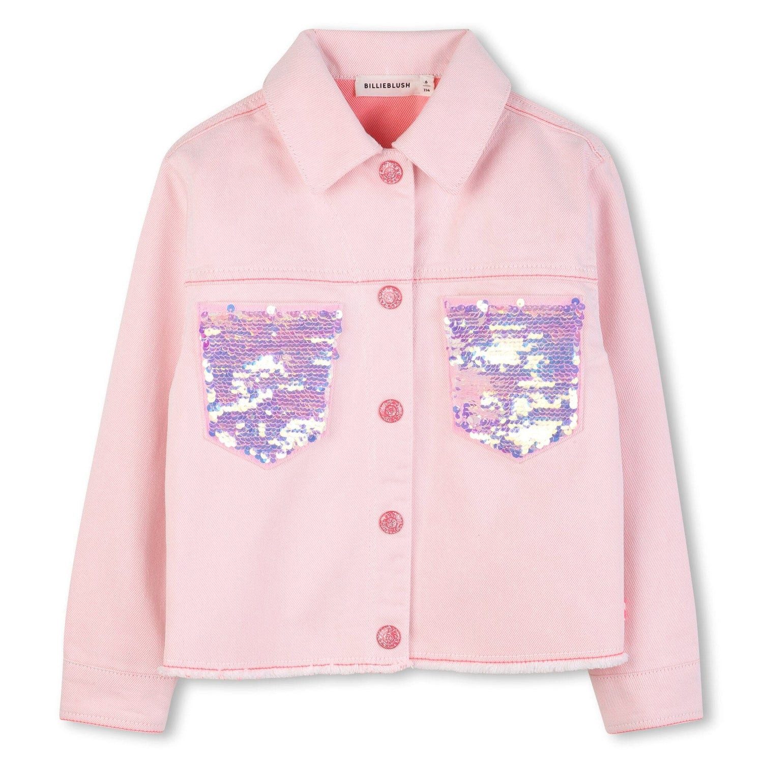 Billieblush Jeansjacke BILLIEBLUSH Jacke mit Pailletten-Taschen – für glitzernde Auftritte im