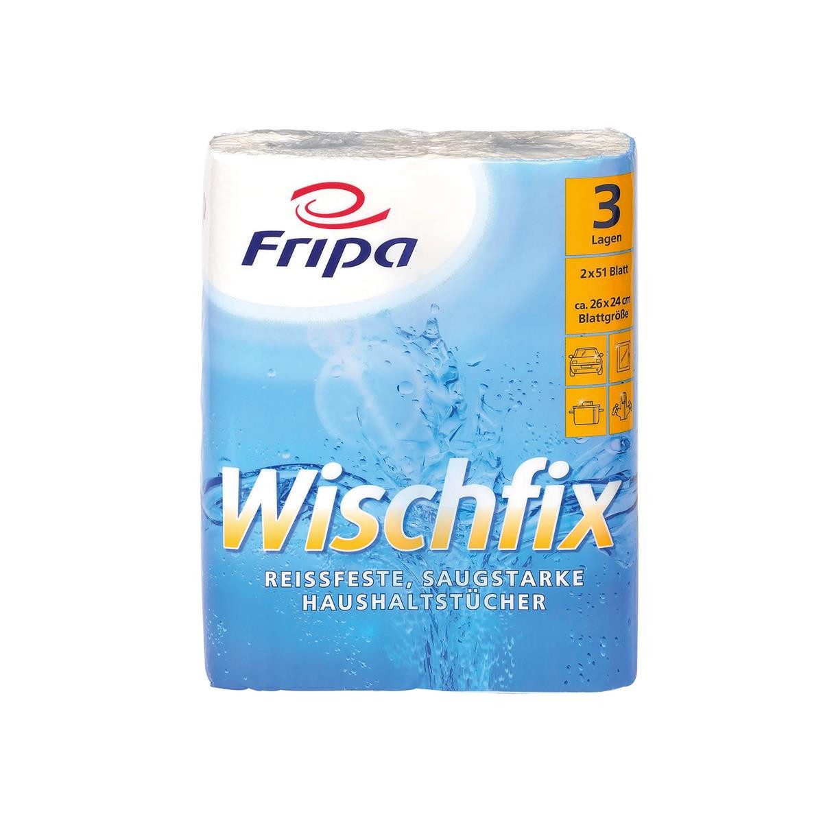 Fripa Papierküchenrolle Fripa 3012011 Küchenrolle Wischfix, 3-lagig, hochweiß