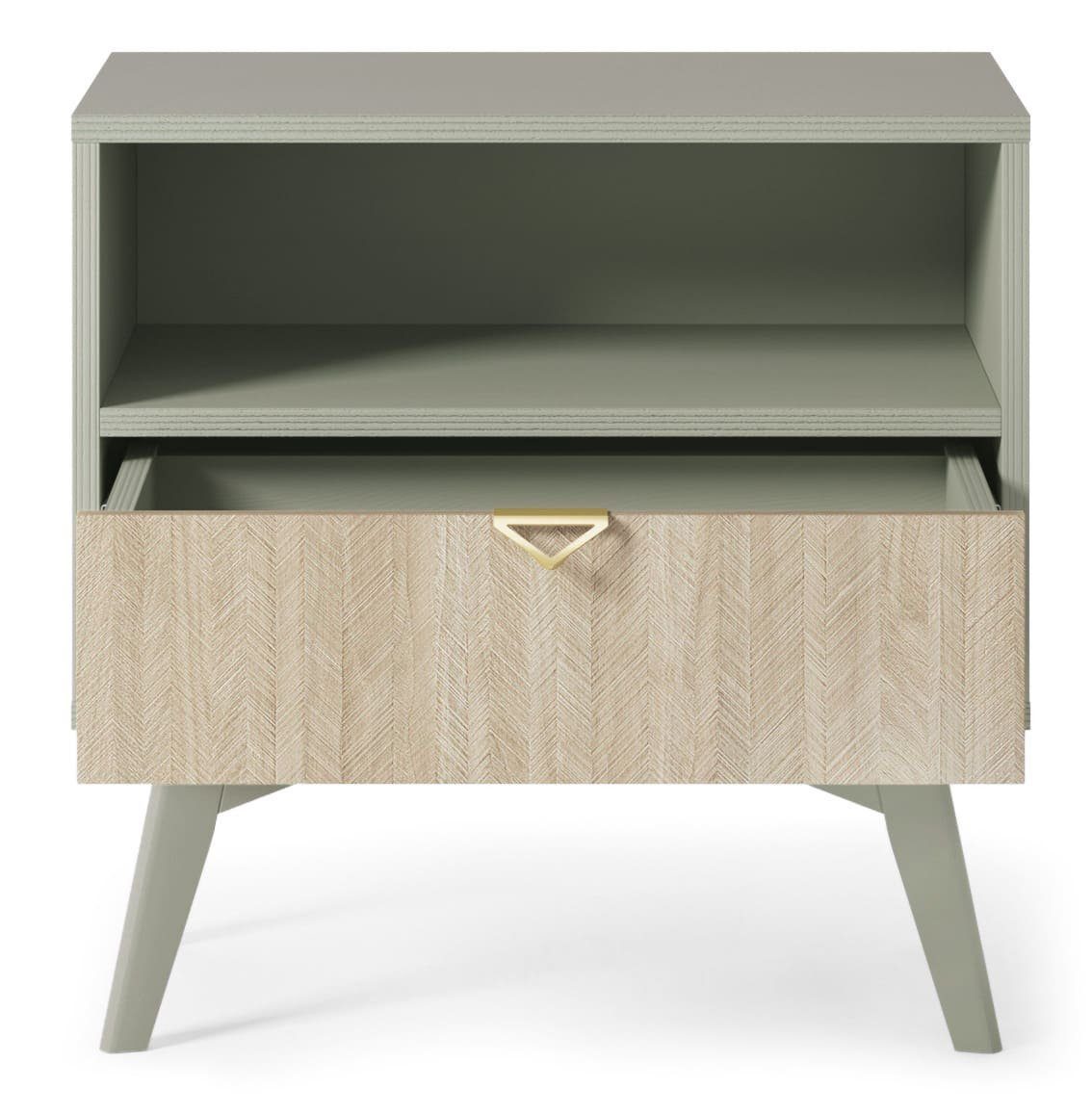 MOEBLO Nachttisch Abeto Nachttisch S54 (Nachttisch Nachtkommode Nachtschrank Nachtkonsole Beistelltisch Schlafzimmer mit schublade Goldene Türgriffe), (BxHxT): 54x54x38 cm