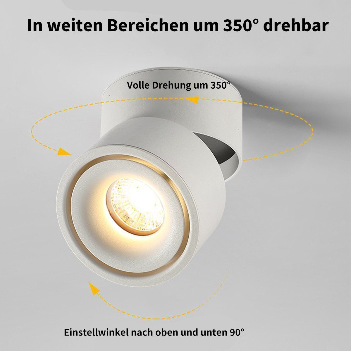 Nachtlicht Wandlampe,360° Verstellbar Drehbare 10W LED Beleuchtung,Aluminium,10*10 DOPWii cm