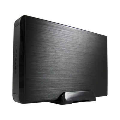 LC-Power Festplatten-Gehäuse LC-35U3-Hydra, externes Gehäuse für 3,5“-SATA-Festplatte, 3,5 Zoll / 8,89 cm, USB 3.0-Anschluss, Aluminium, schwarz