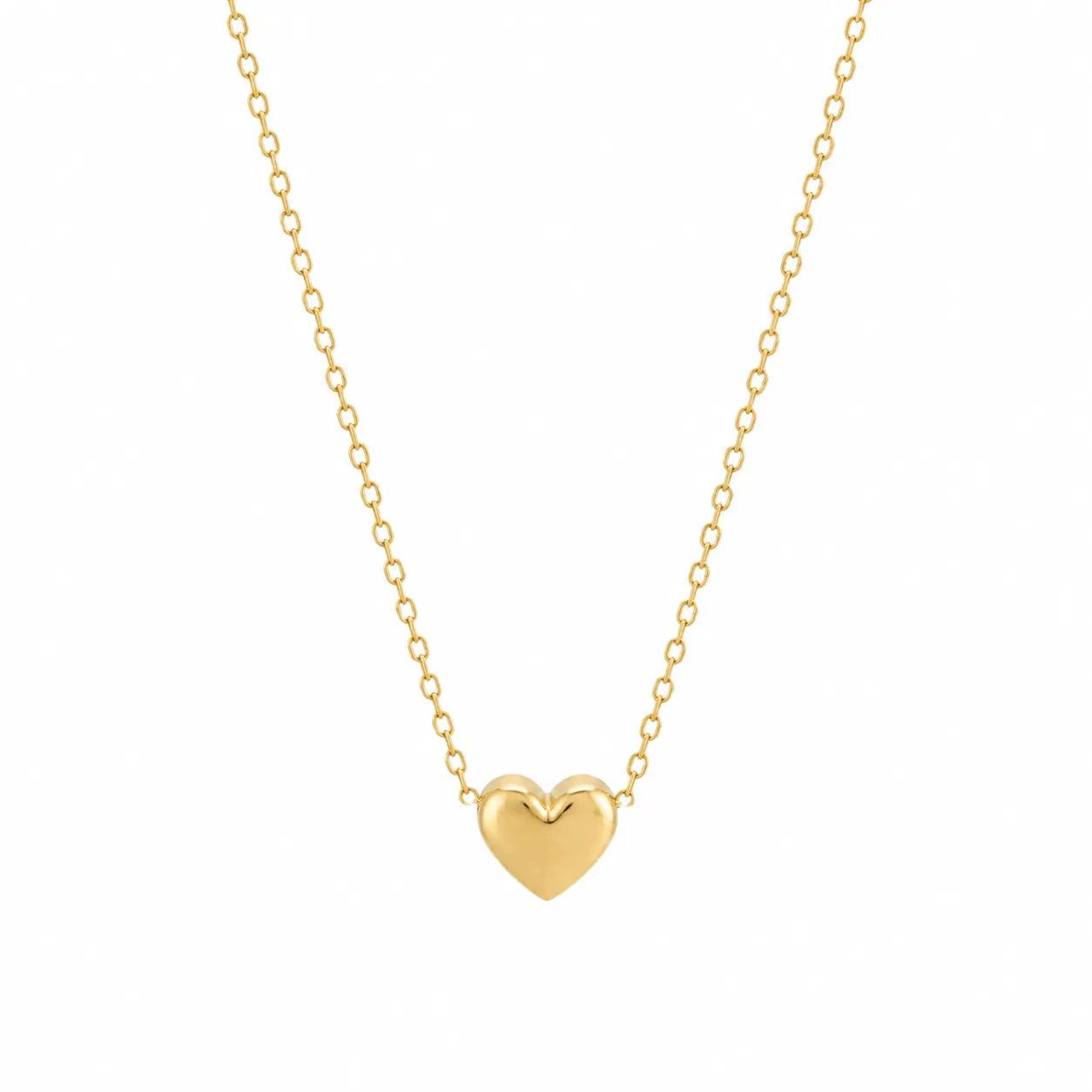 Suzan Gold Kette mit Anhänger 585 Gold Herz schlicht 45 cm, Zeitloses Design, vielseitig kombinierbar, ideal als Geschenk