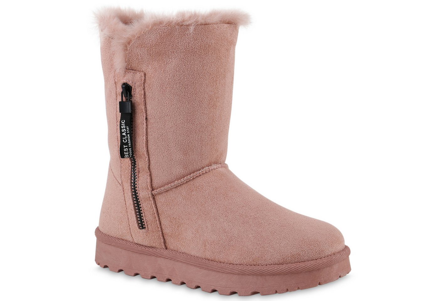 VAN HILL 839666 Winterstiefelette Damen Winter Boots Stiefeletten flach warm gefüttert Hazel