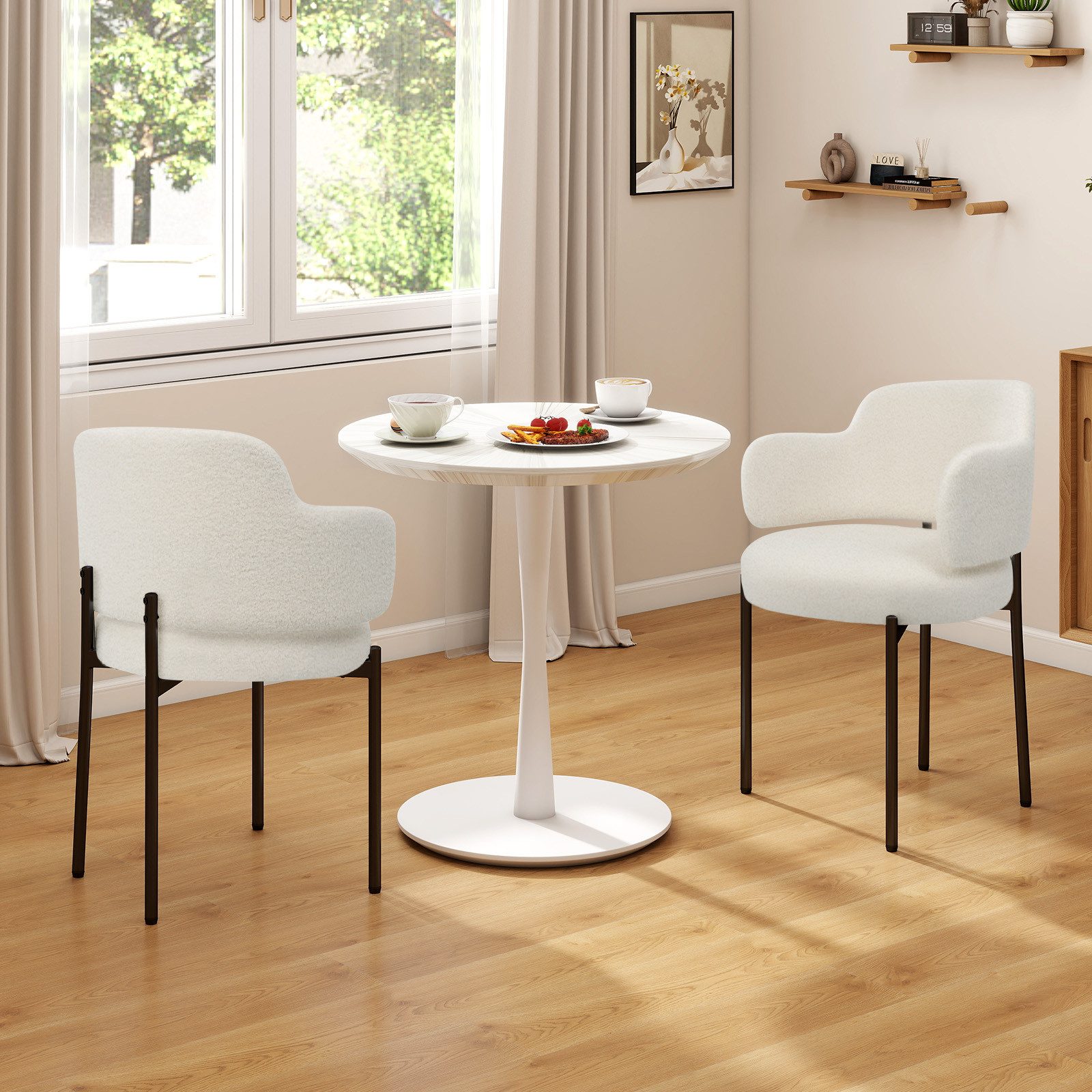 Puluomis Esszimmerstuhl Set mit gebogene Rücklehne günstig online kaufen