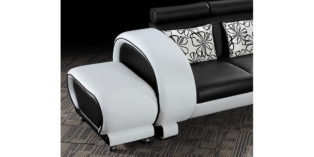 Salottini Ecksofa Ecksofa Callisto Leder Eckcouch von Salottini schwarz, Echtleder