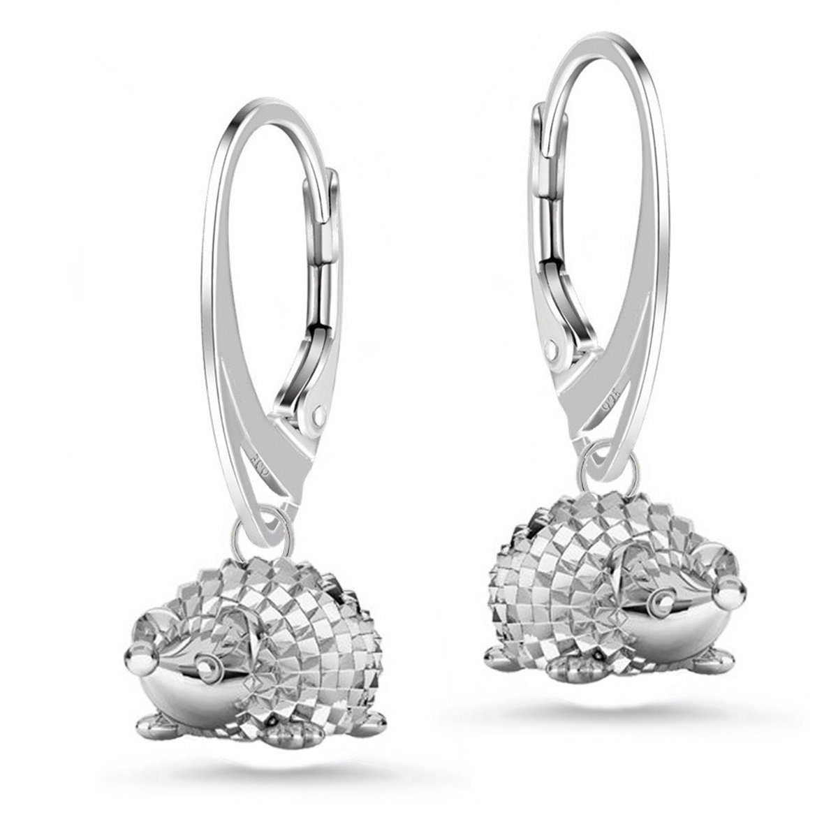 Goldene Hufeisen Paar Ohrhänger Mini Igel Ohrringe aus 925 Sterling Silber  Hängeohrringe (1 Paar, inkl. etui), Silberschmuck Damen, Mädchen