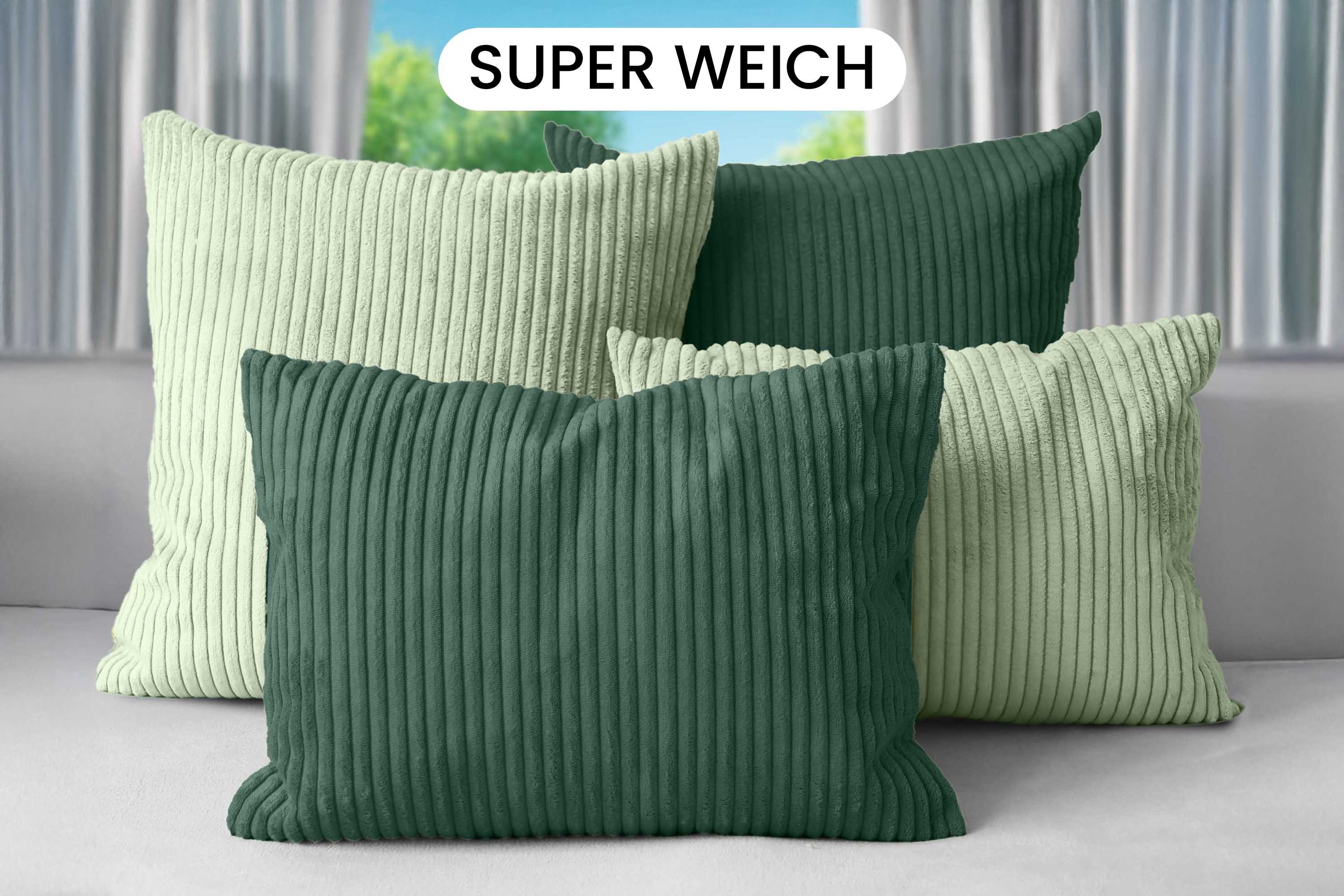 Amilian Dekokissen 4er Set mit Füllung - weiche Sofakissen - 2x 40x40 cm + 2x 35x45 cm, (4 Stück) Kuschelkissen - Couchkissen mit Kissenfüllung - Zierkissen