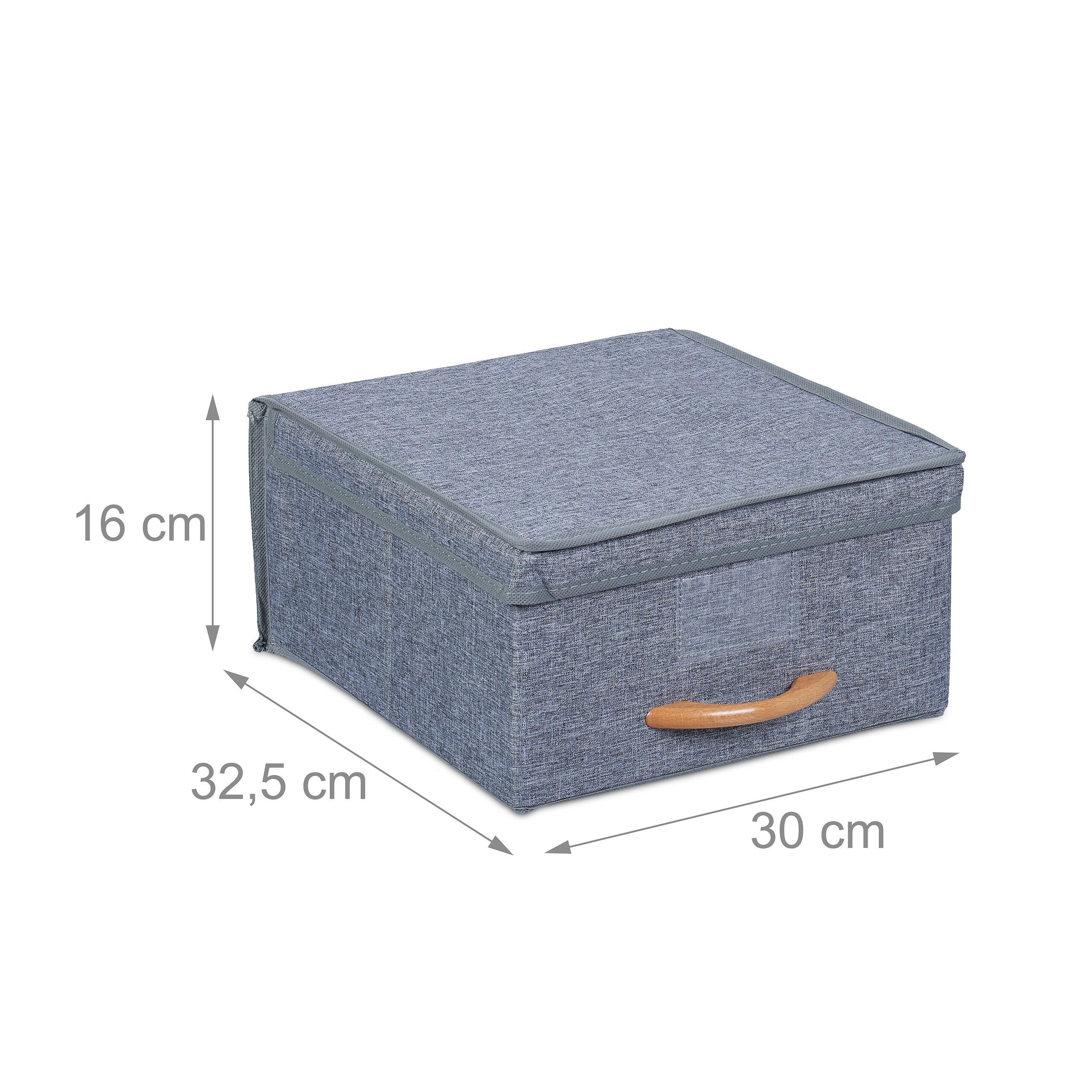 relaxdays Aufbewahrungsbox mit Deckel 2er Set (2 St) – Bild 4 von 5