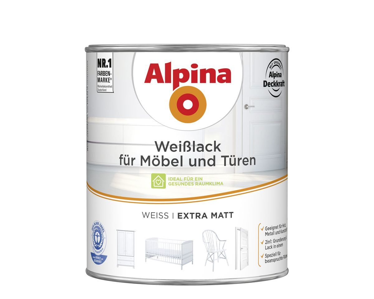 Alpina Weißlack Alpina Weißlack für Möbel und Türen 2 L weiß extra