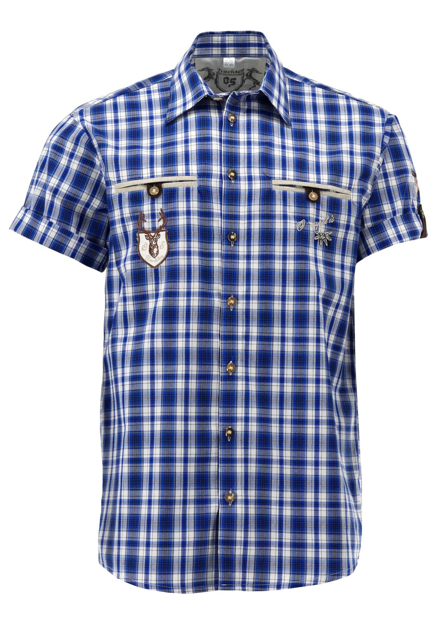 OS Trachten Trachtenhemd Mizir Regular Fit, Kentkragen, Brusttasche, Sticke günstig online kaufen
