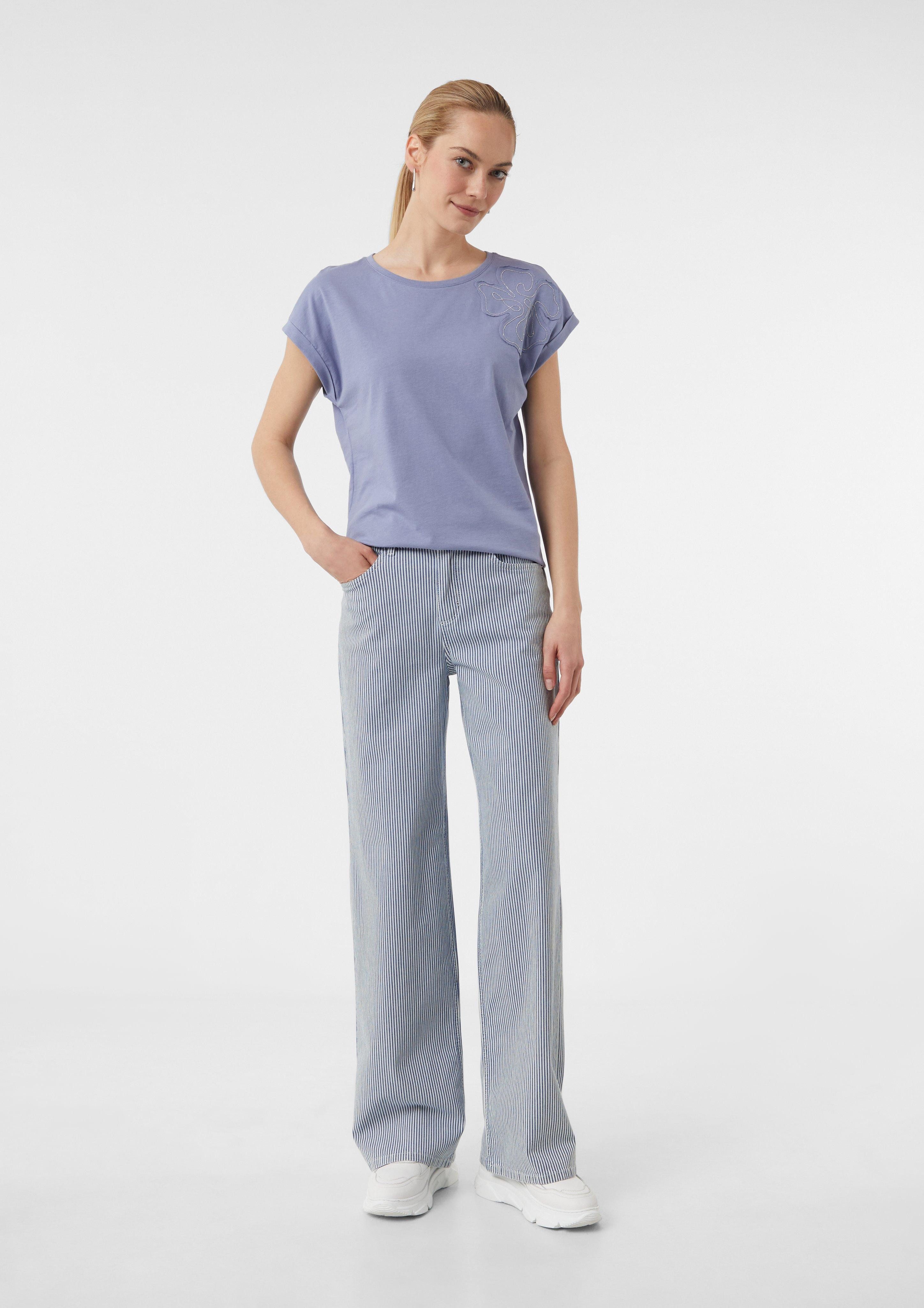 Stoffhose Elastische Jeans mit Wide Leg
