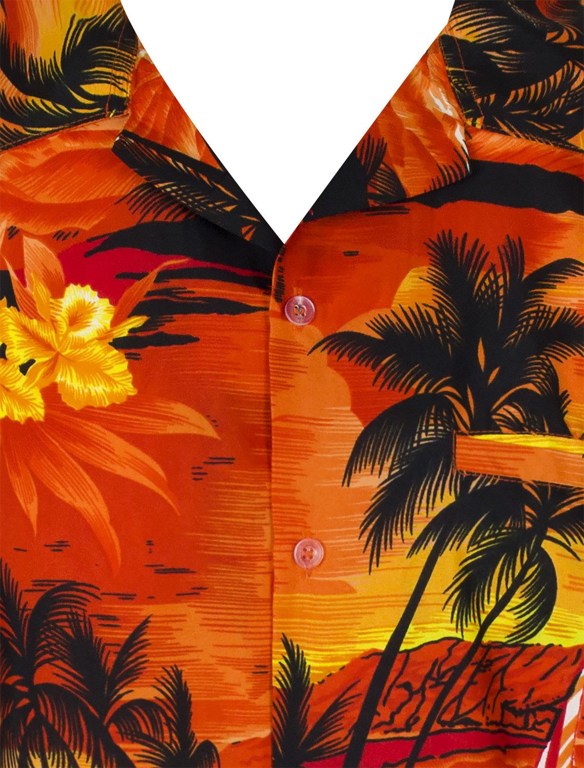 King Kameha Hawaiihemd Surf Übergrößen 7XL-12XL Kurzarm Front-Tasche Stylish Unisex