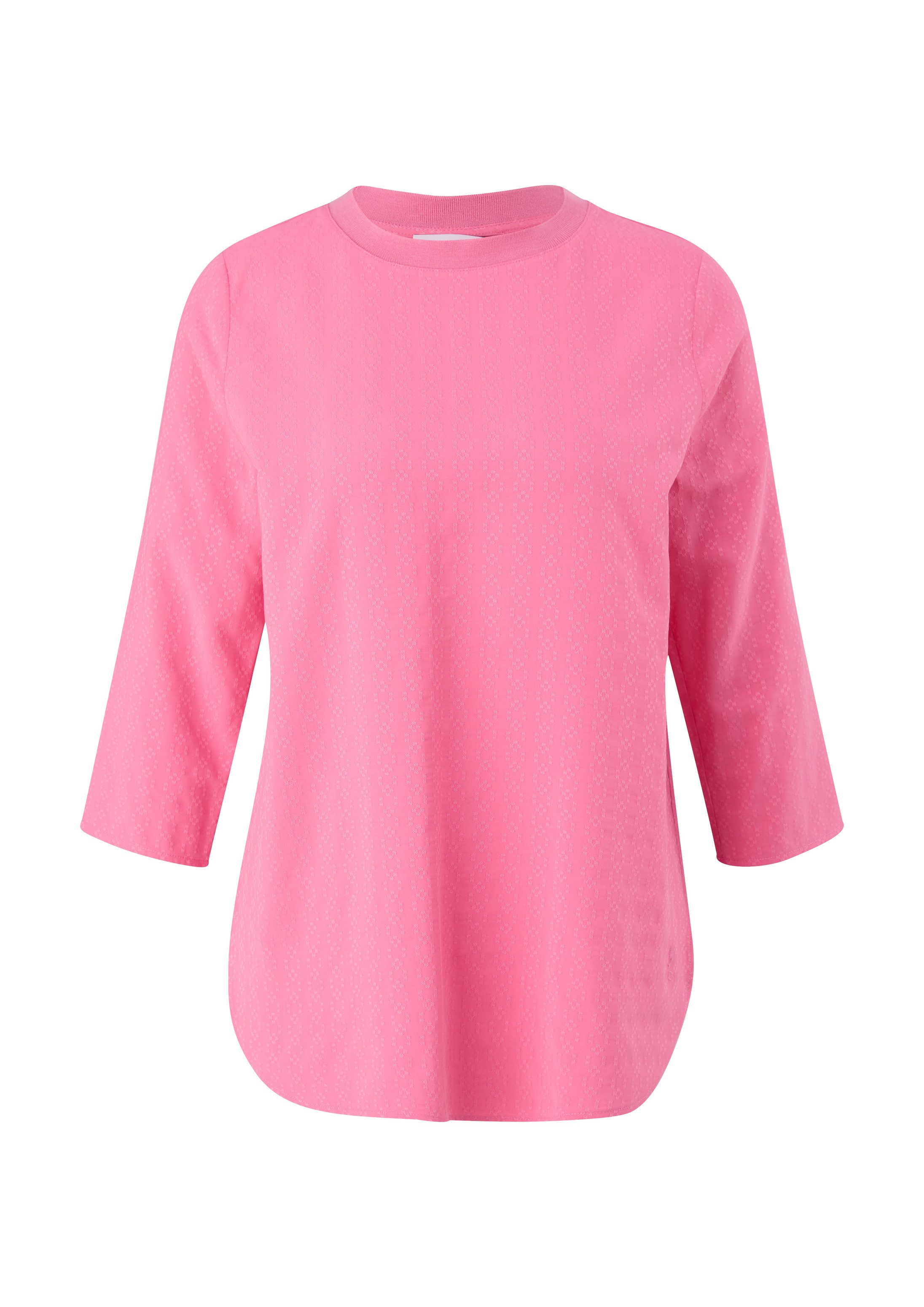 comma Kurzarmbluse Bluse Bluse mit 3/4-Ärmeln und Strukturmuster