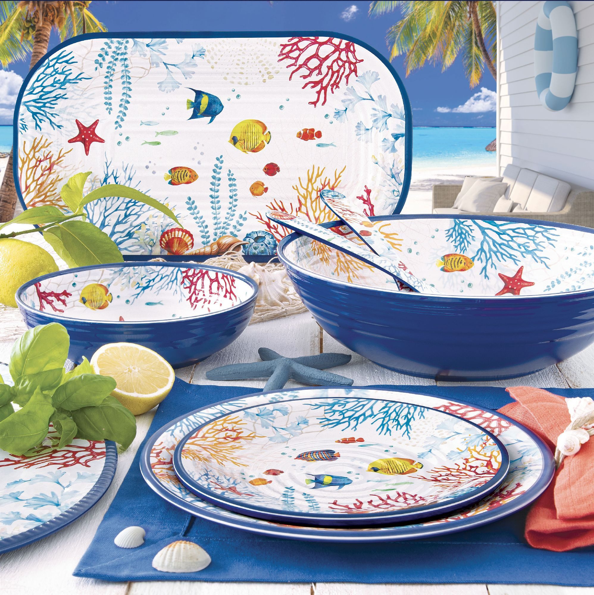 EasyLife Salatbesteck Bora Bora, Spülmaschinengeeignet, Mehrfarbig, Unterwasser, H: cm