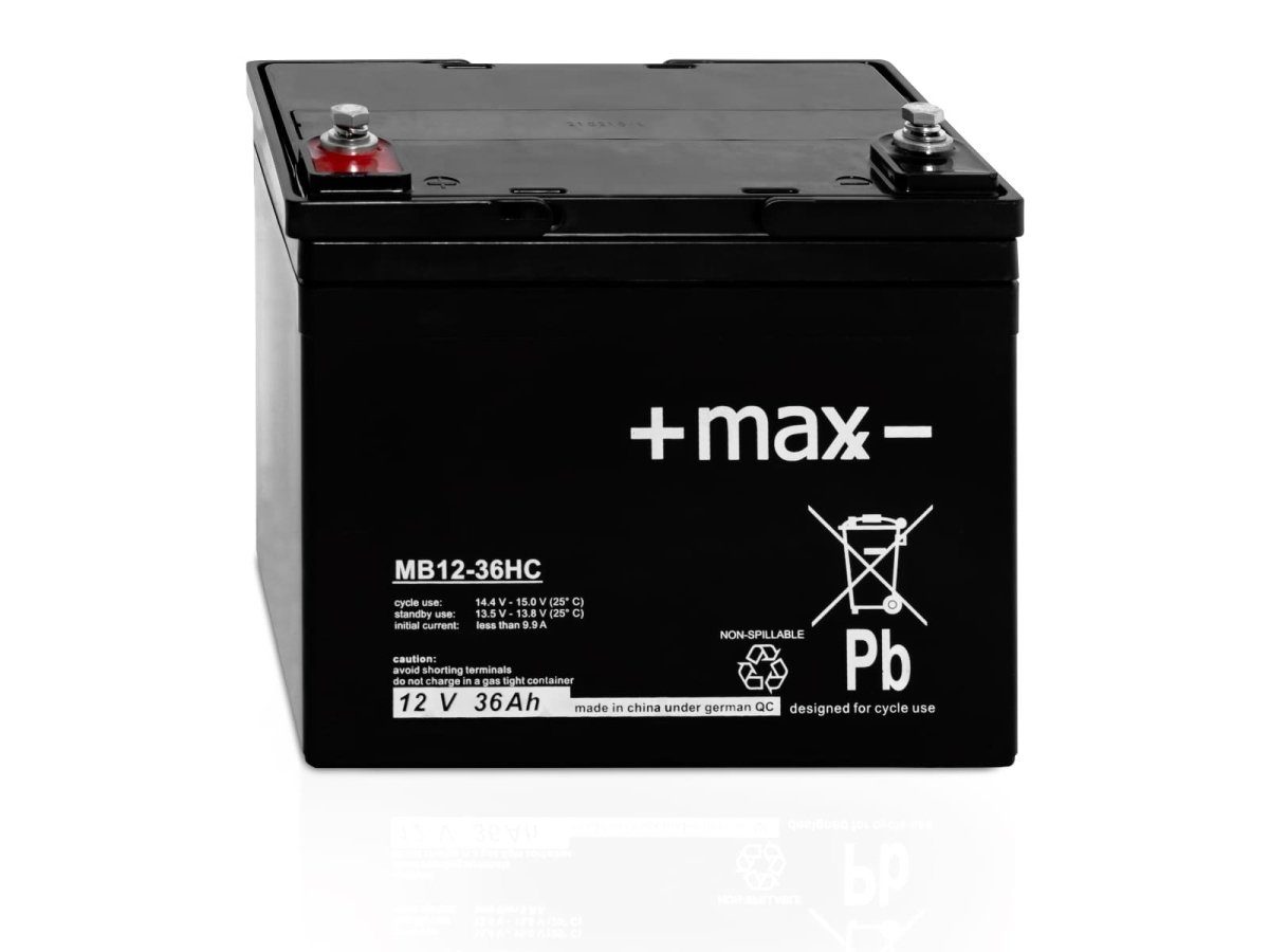 maxx- MB12-36HC 12V 36Ah AGM wartungsfrei Rollstühle Batterie Bleiakkus