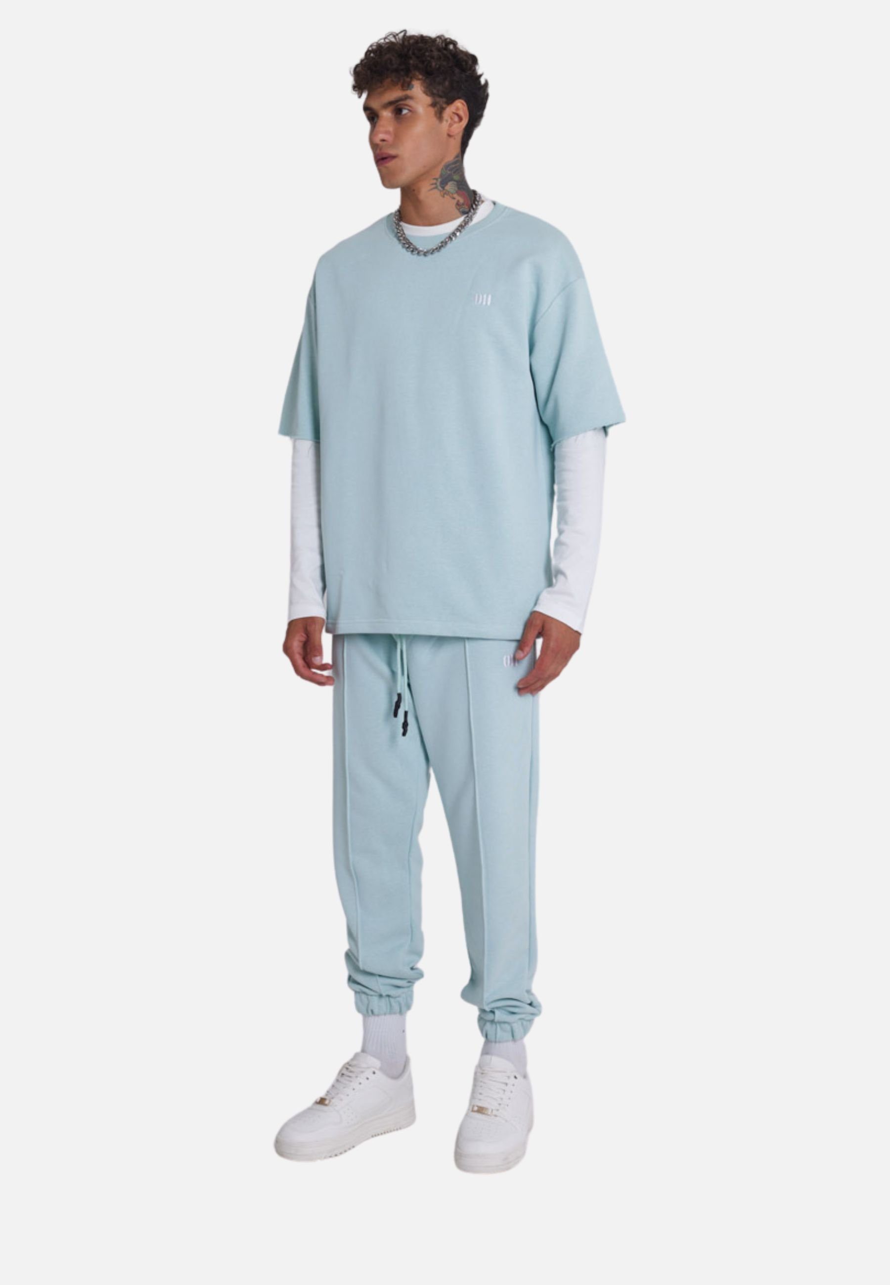 Jogginganzug Casuals T-Shirt Mint Unisex Set Jogger Jogginganzug COFI