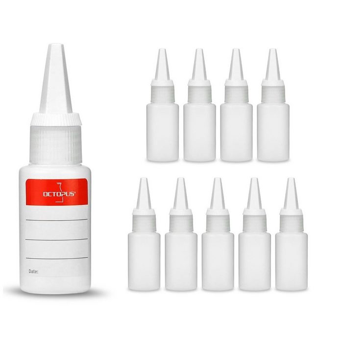 OCTOPUS Kanister 10 Plastikflaschen 30 ml mit weissen Spritzverschlüssen 18mm Gewinde (10 St)