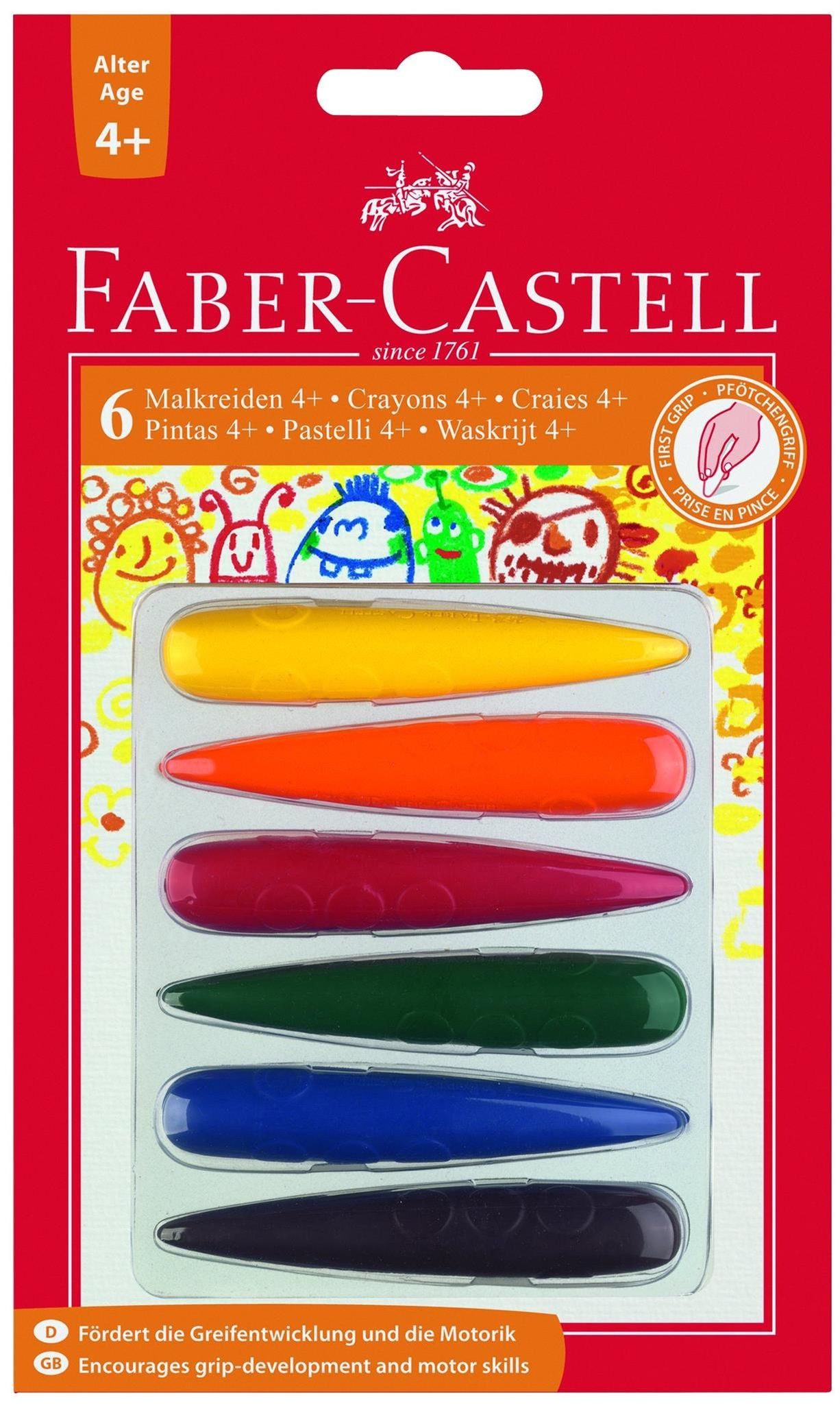 Faber-Castell Wachsmalstift Faber Castell Wachsmalmalkreide 139 mm Finger 6er