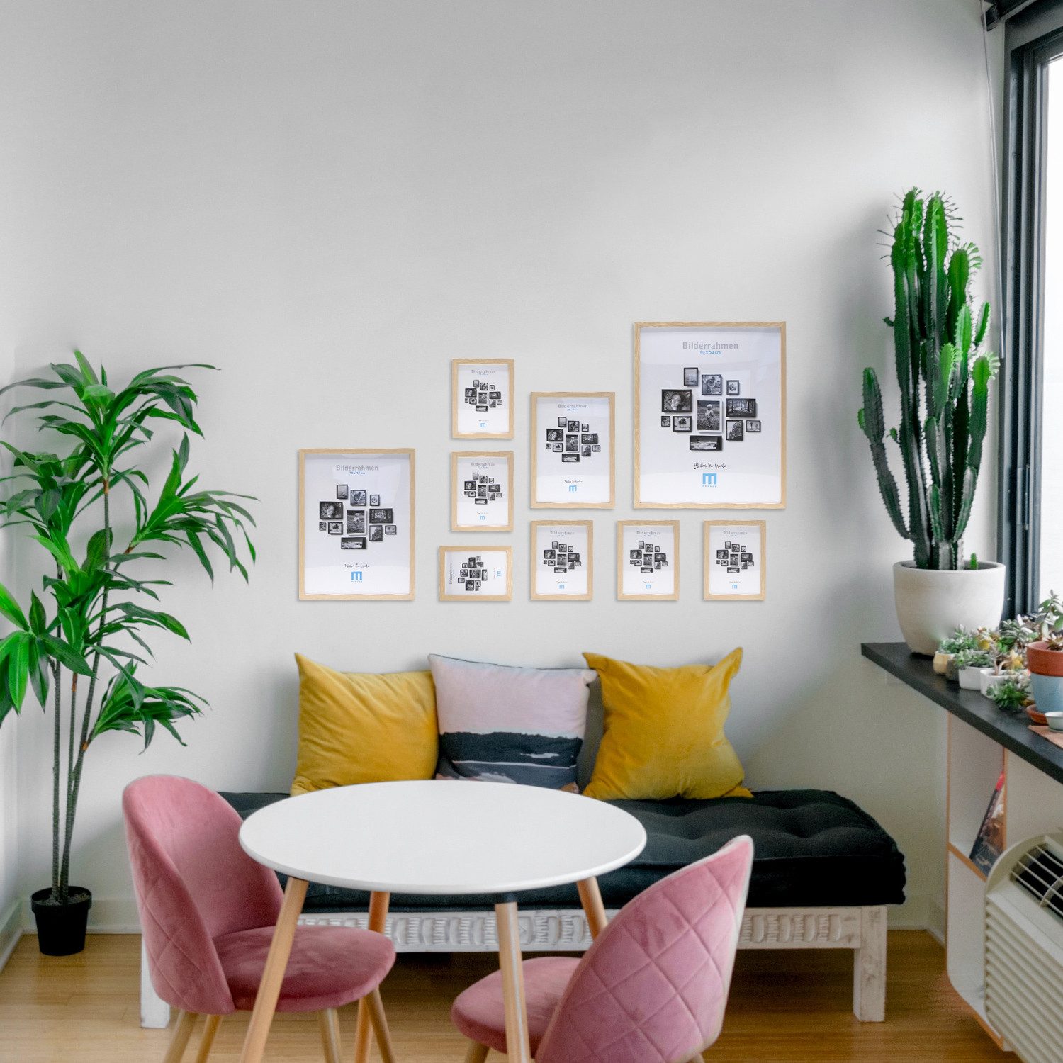 M MERCEO Bilderrahmen, 8-tlg. Bilderrahmen-Set Natur (13x18cm bis 40x50cm) günstig online kaufen