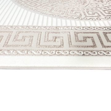 Teppich Orientalischer Designerteppich mit glänzendem Ornament in weiß-beige, Teppich-Traum, rechteckig, Höhe: 8 mm