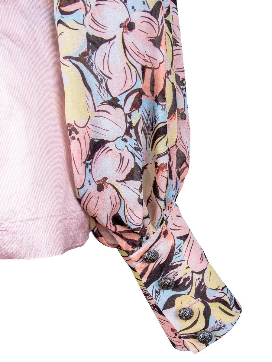 RUA & RUA Chiffonbluse Bluse und Shorts Set Zweiteiler aus Seide (Set, 2-tlg., 2er-Pack, Bluse mit Shorts)