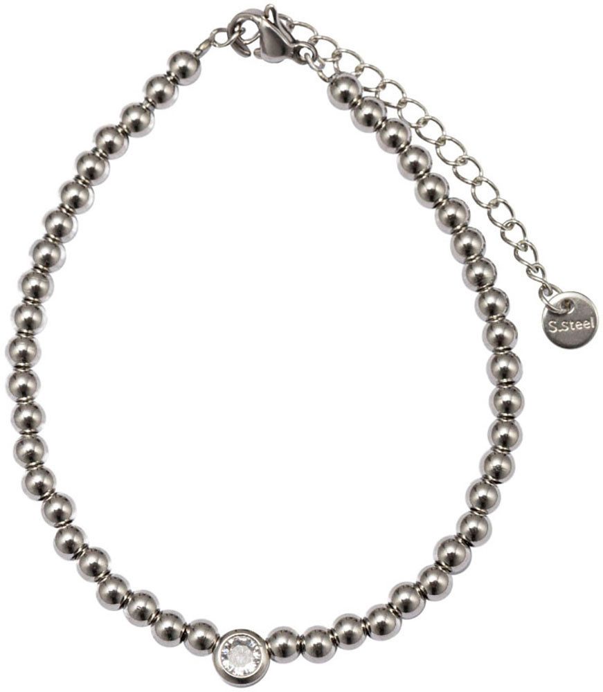 Firetti Armband Schmuck Geschenk Edelstahl Armschmuck Armkette, Made in Germany - mit Zirkonia (synth)