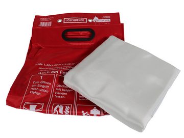 EXDINGER Löschdecke 1,60 x 1,80 m in Tasche zum Aufhängen mit Grifftaschen, (Packung), durch Klettverschluss schnell entnehmbar, praktische Grifftaschen