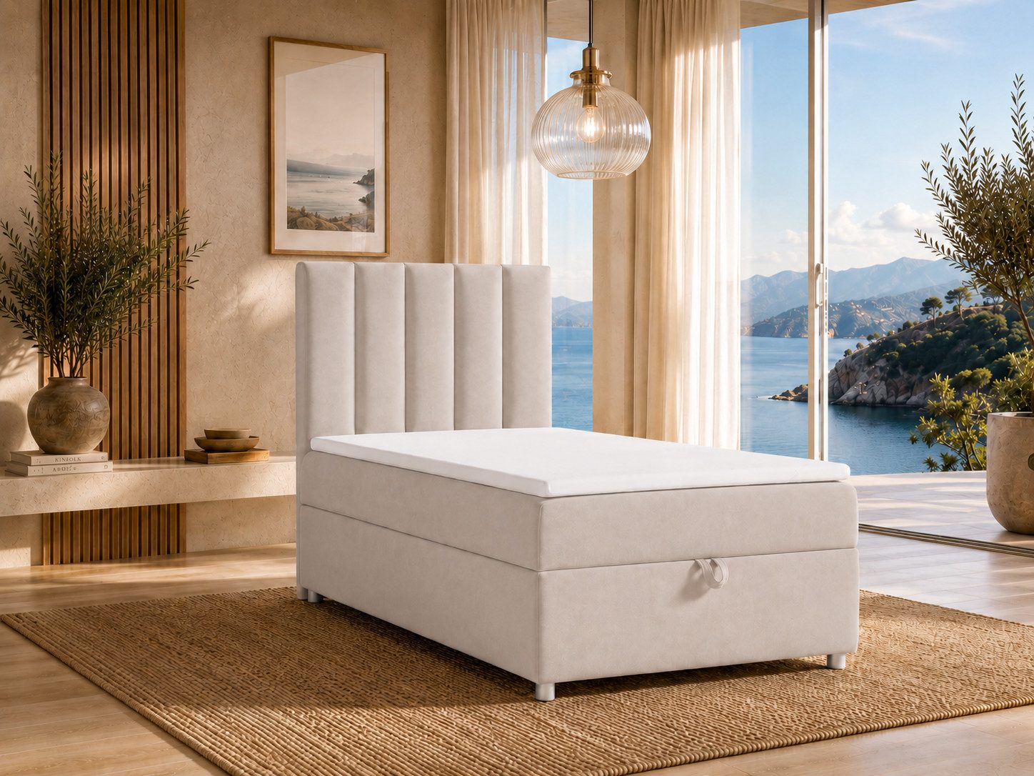 Best for Home Boxspringbett Trinity K10 SINGLE mit Bettkasten & Bonellfederkern, Komfort Topper H3 (Einzelbett, Polsterbett gepolstertes Kopfteil, Jugendbett, Kinderbett versch. Größen, 1-St., 70x200 80x200 90x200 100x200 cm), Stauraum unter dem Bett, Erg