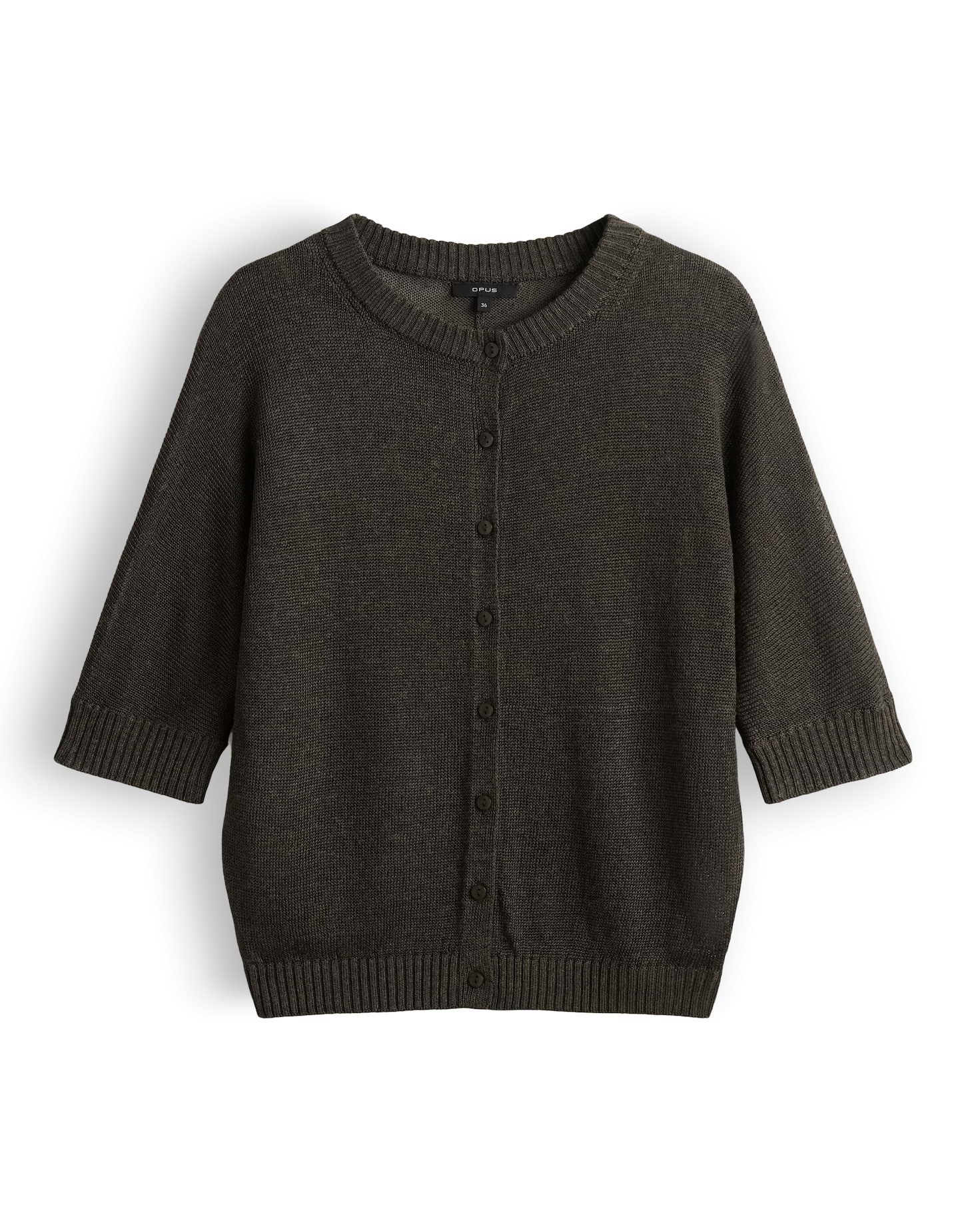 OPUS Strickjacke Datina aus Feinstrick mit fließendem Fall Der 3/4 Arm verleiht dem Look luftige Leichtigkeit