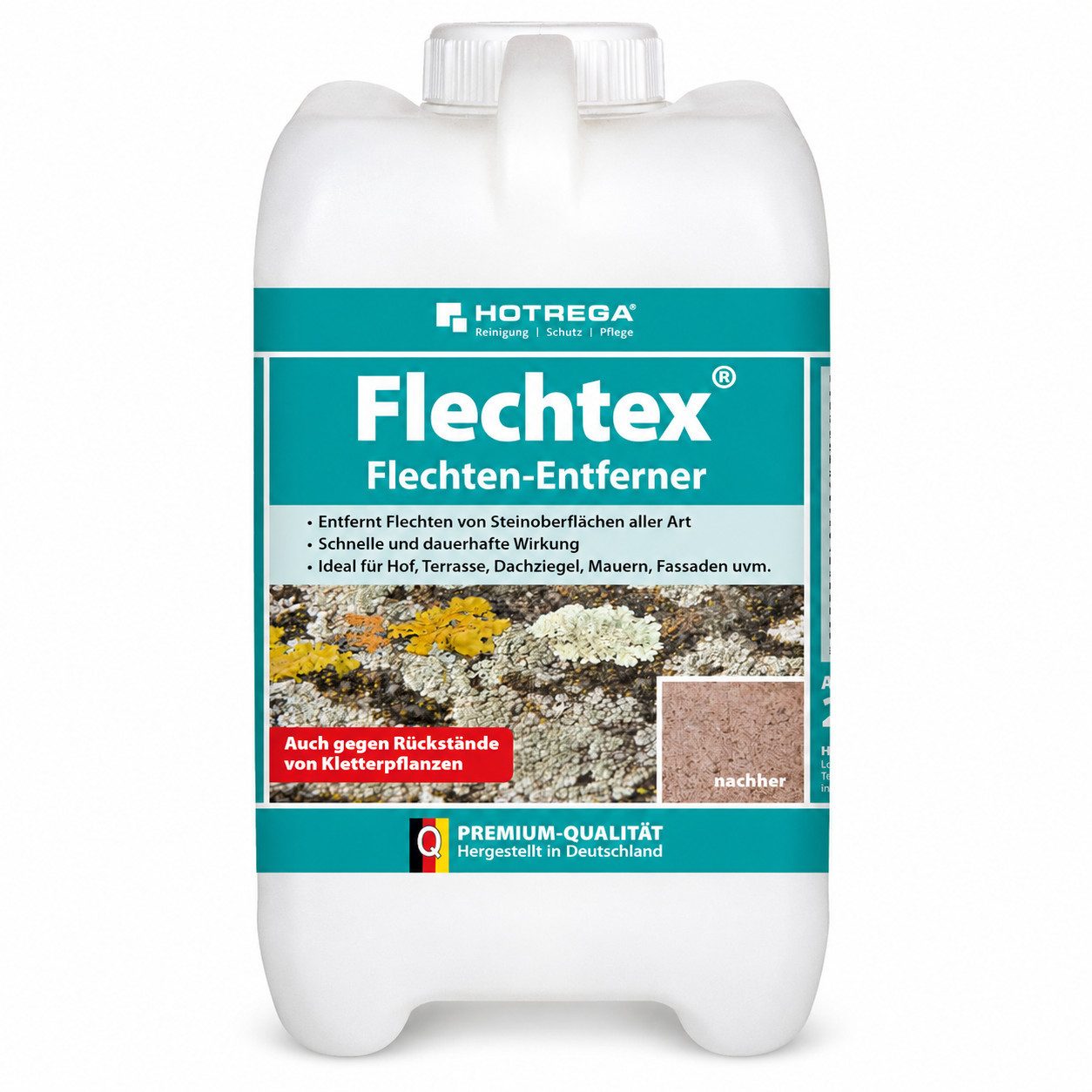 HOTREGA® Flechtex Flechten Entferner Steinreiniger Flechtenentferner Algen 2L Grünbelagentferner