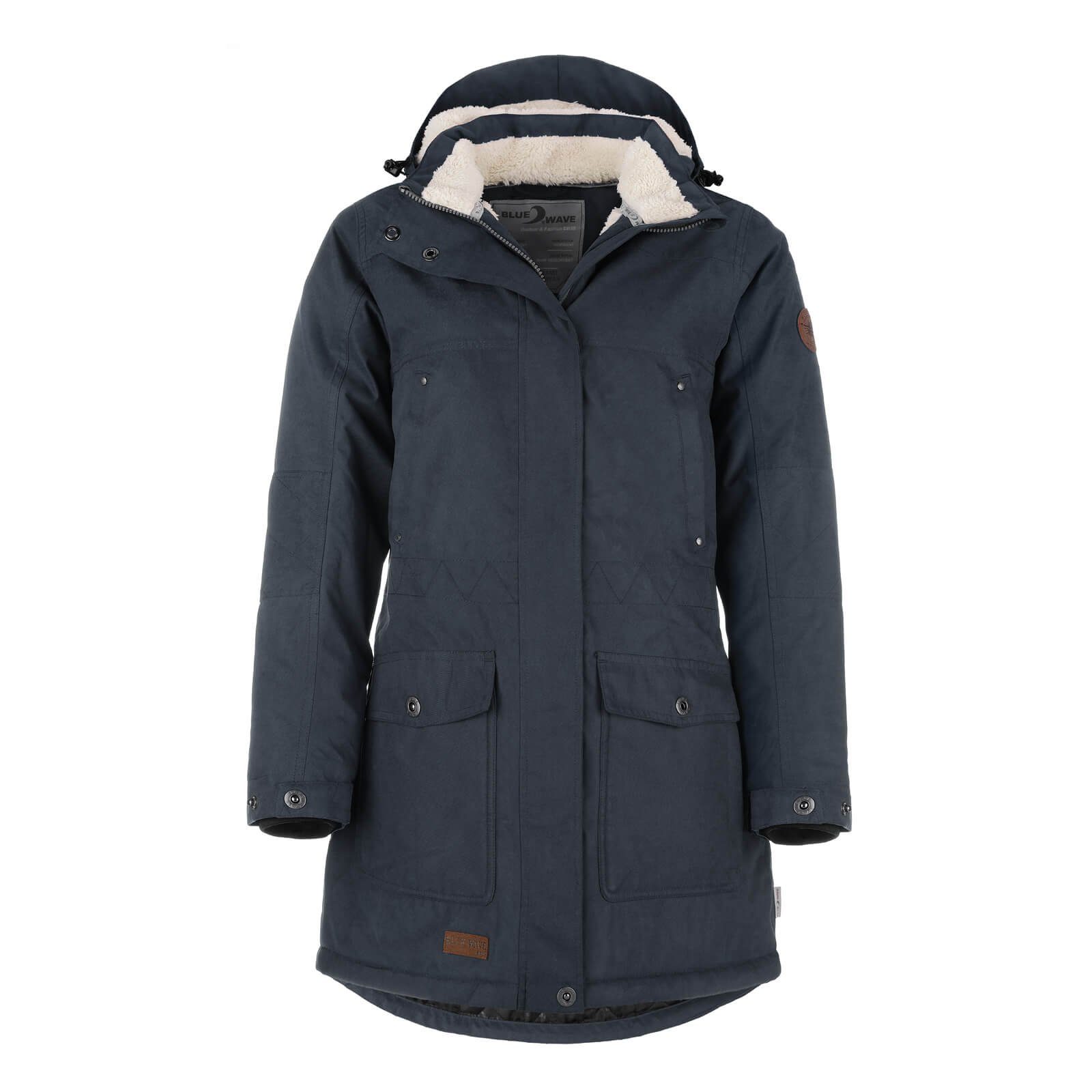 Blue Wave Parka Damen Funktionsparka Outdoor-Jacke Anke mit Fleece-Rücken und Kapuze