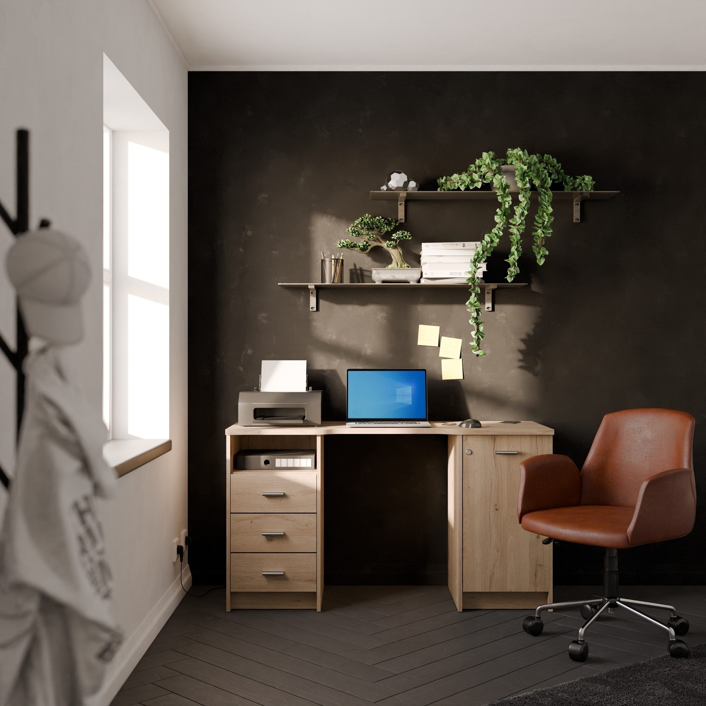 PREISBRECHER Schreibtisch MAO, in Eiche royal - 132,2x73,9x48,4cm (BxHxT)